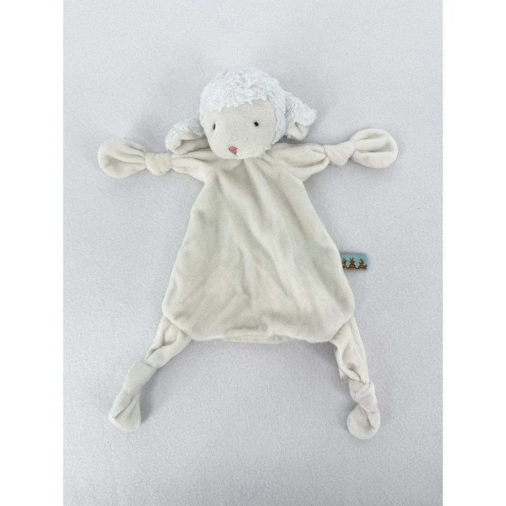 Bunnies By The Bay Lamb Lovey Security Blanket Infant OS White Plush Buddy
